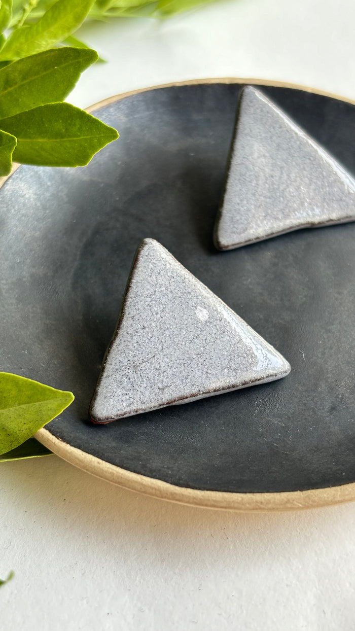 Triangle Statement Ceramic Earrings