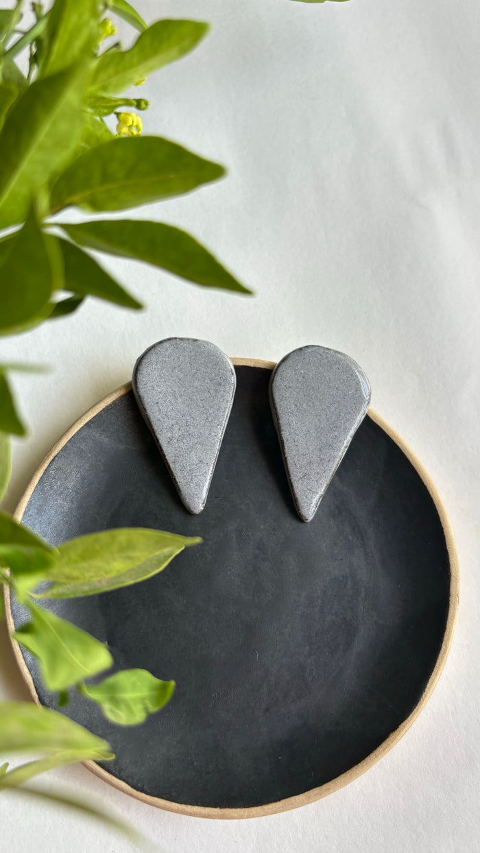 Teardrop Shaped Ceramic Earrings