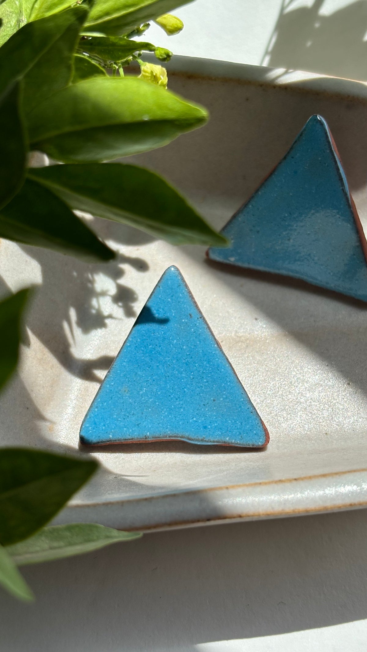 Triangle Statement Ceramic Earrings