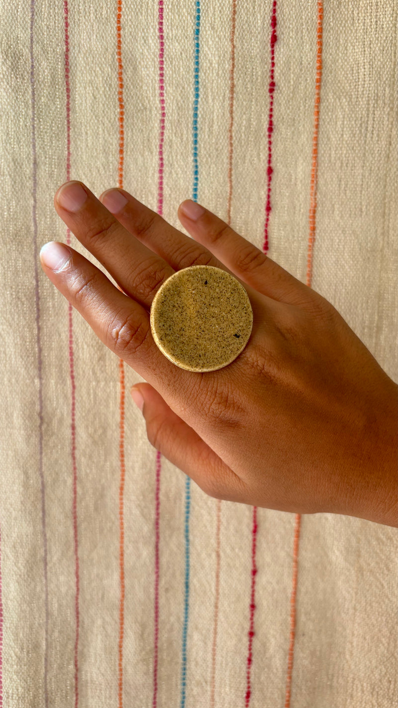 Contemporary Ceramic Disc Ring
