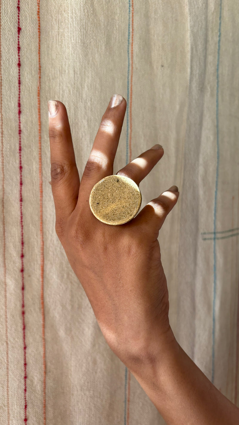 Contemporary Ceramic Disc Ring
