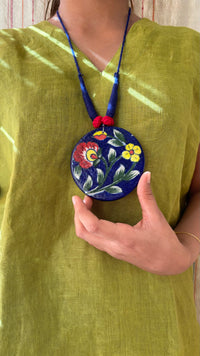 Blue Hand painted Neckpiece
