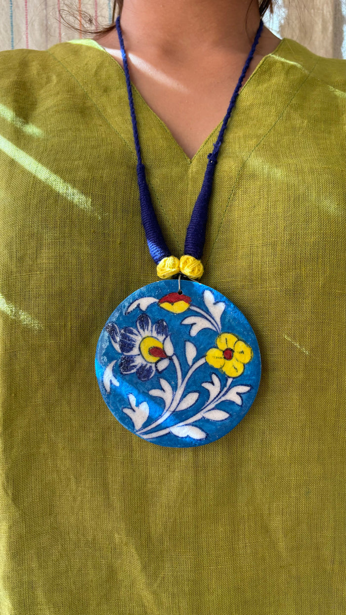 Light blue Hand painted Neckpiece