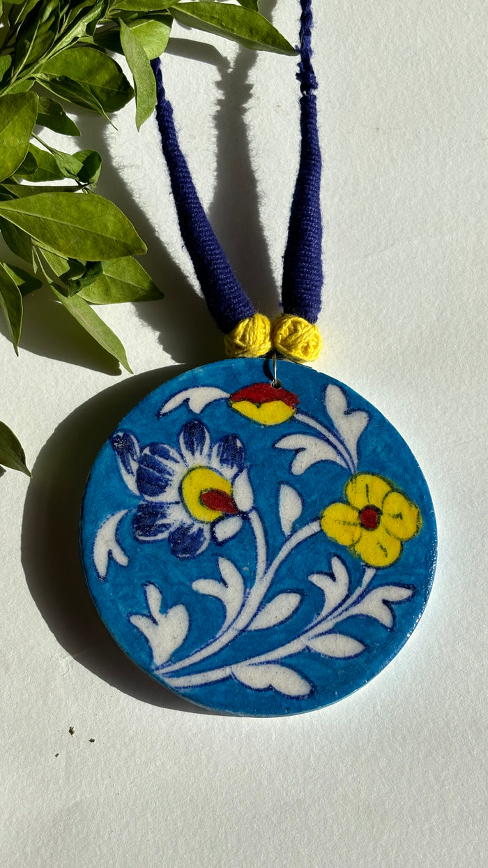 Light blue Hand painted Neckpiece