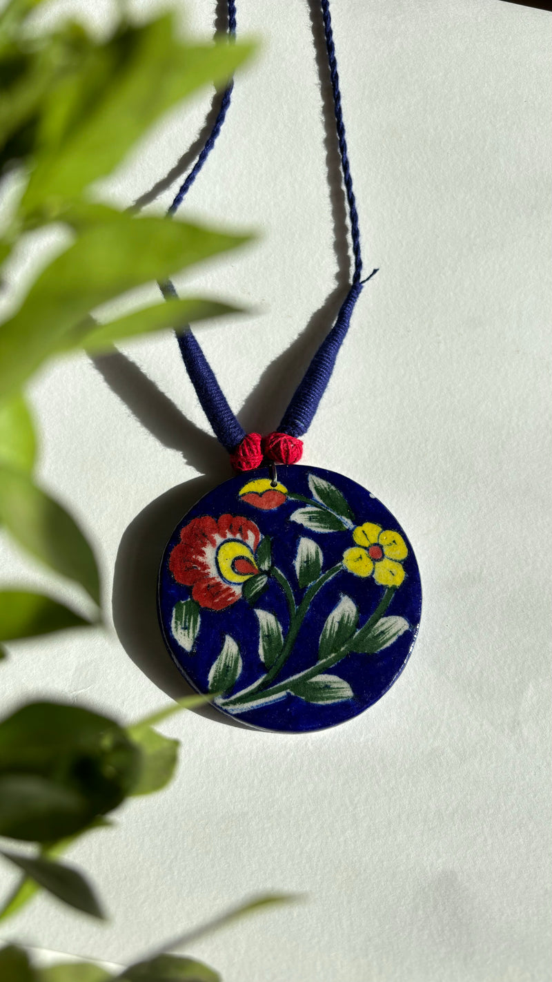 Blue Hand painted Neckpiece