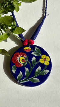Blue Hand painted Neckpiece