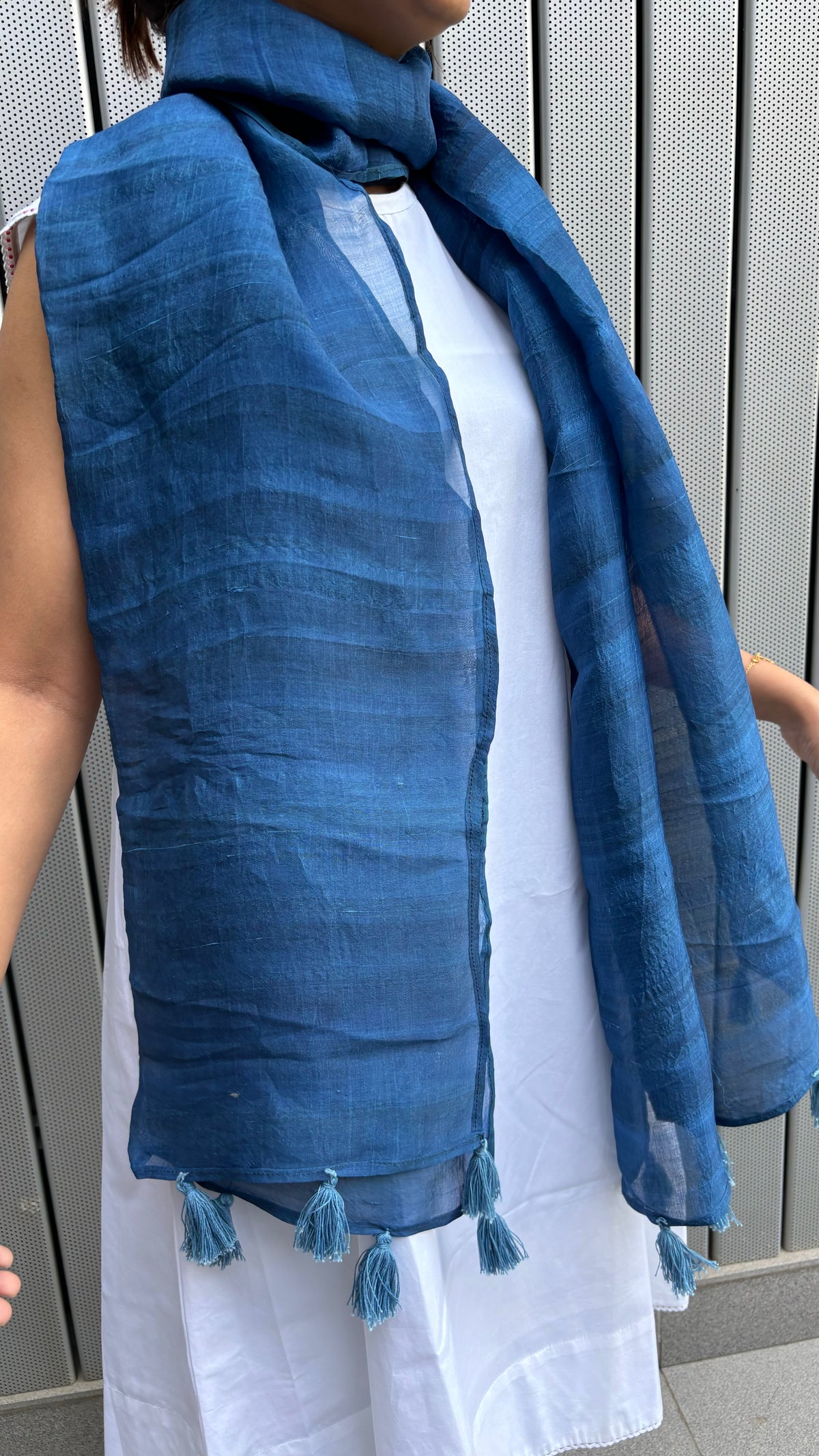 Blue Mulberry Silk Stole