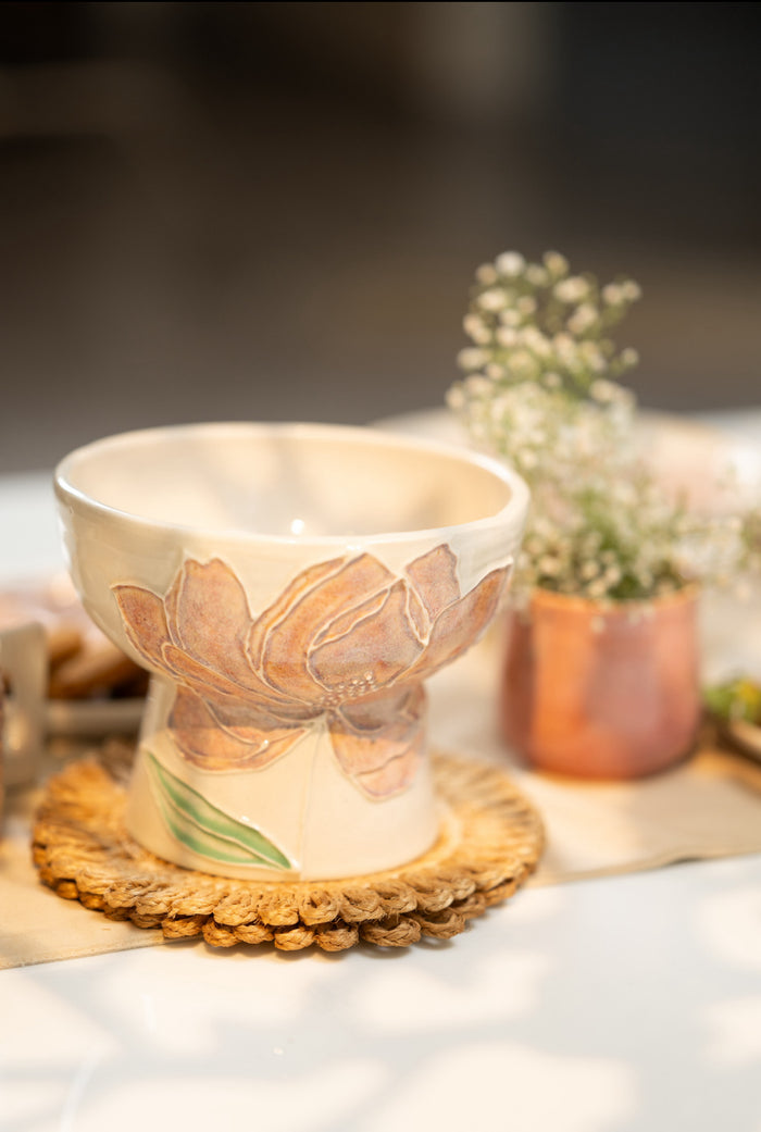 Botanic Blush Stand Bowl
