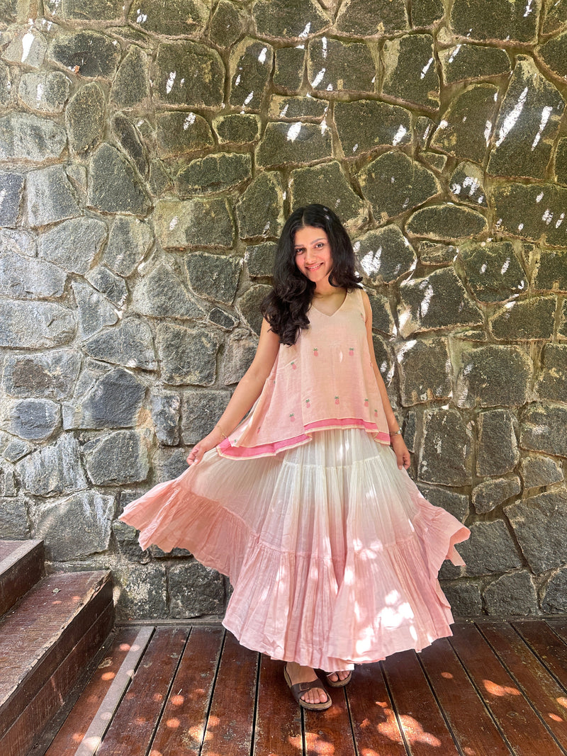 Ananas skirt handcrafted women's cotton artisan India sustainable fashion pineapple