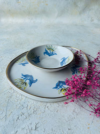 Oblong Floral Chip & Dip Bowl