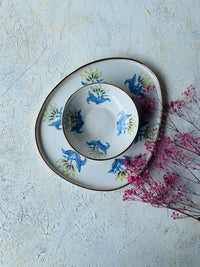 Oblong Floral Chip & Dip Bowl