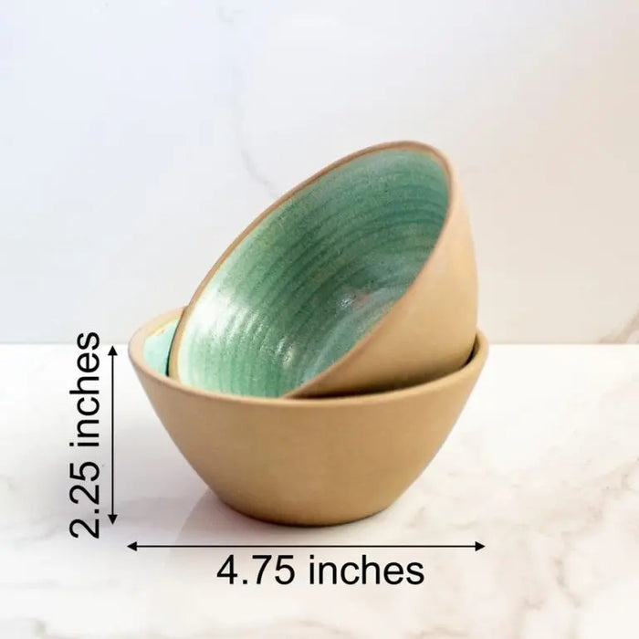 Inside Out Soup Bowl |  Brown & Green