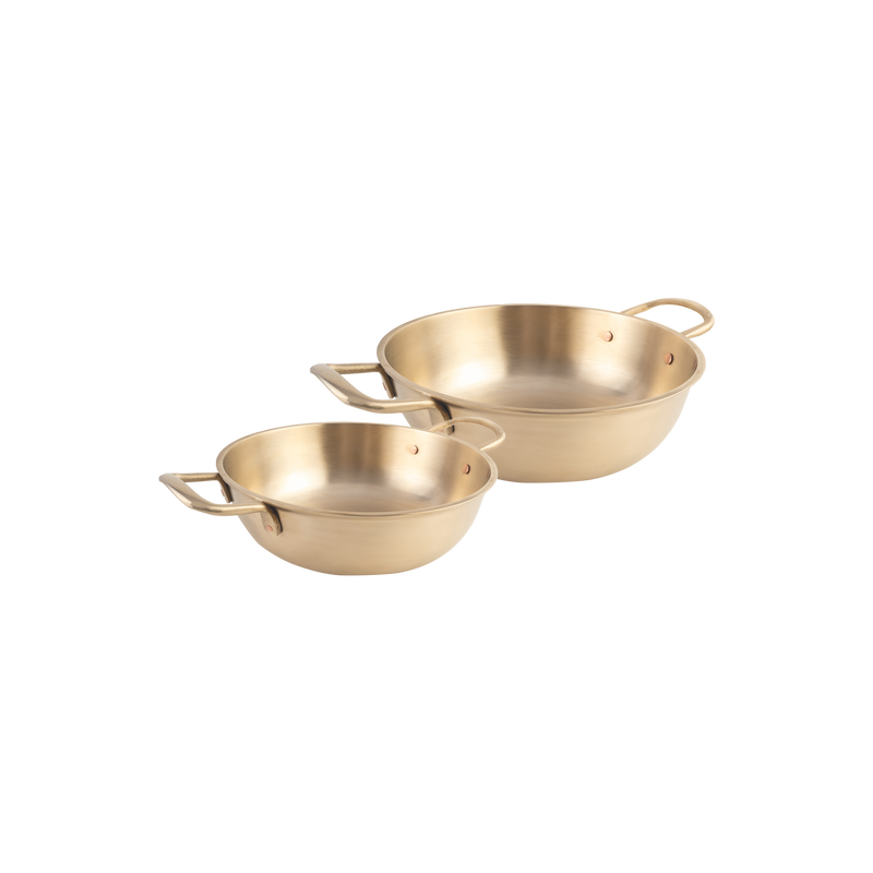 Bronze kadai with handle 4000ml handcrafted kansa traditional toxin-free cooking Mitti Lifestyle