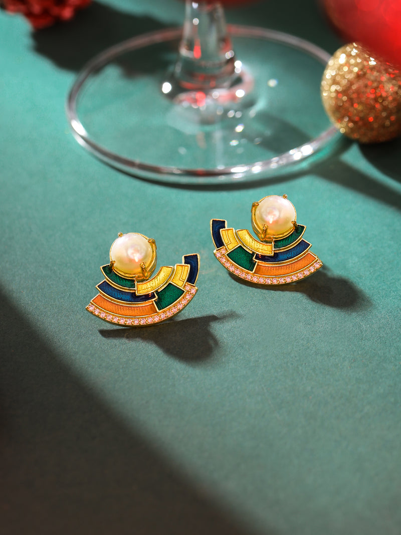 Scintillate Moissanite and Pearl Drop Earrings