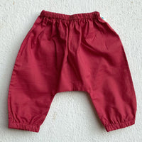 Organic Cotton Unisex Peach Koi Jhabla and Red Pajama Pants Set