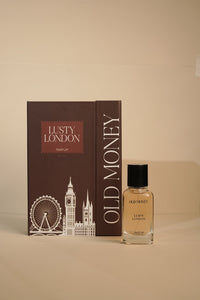 Lusty London Old Money perfume bottle and packaging 