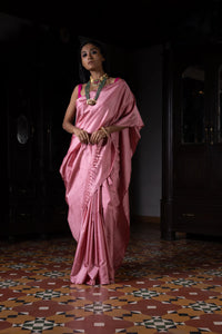 Gulabi Anchal' Gulabi Geometric Benarasi Handloom Sari