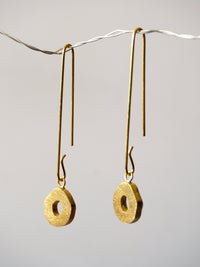 Alto Gorria front view De'anma brass earrings handcrafted artisan jewellery India