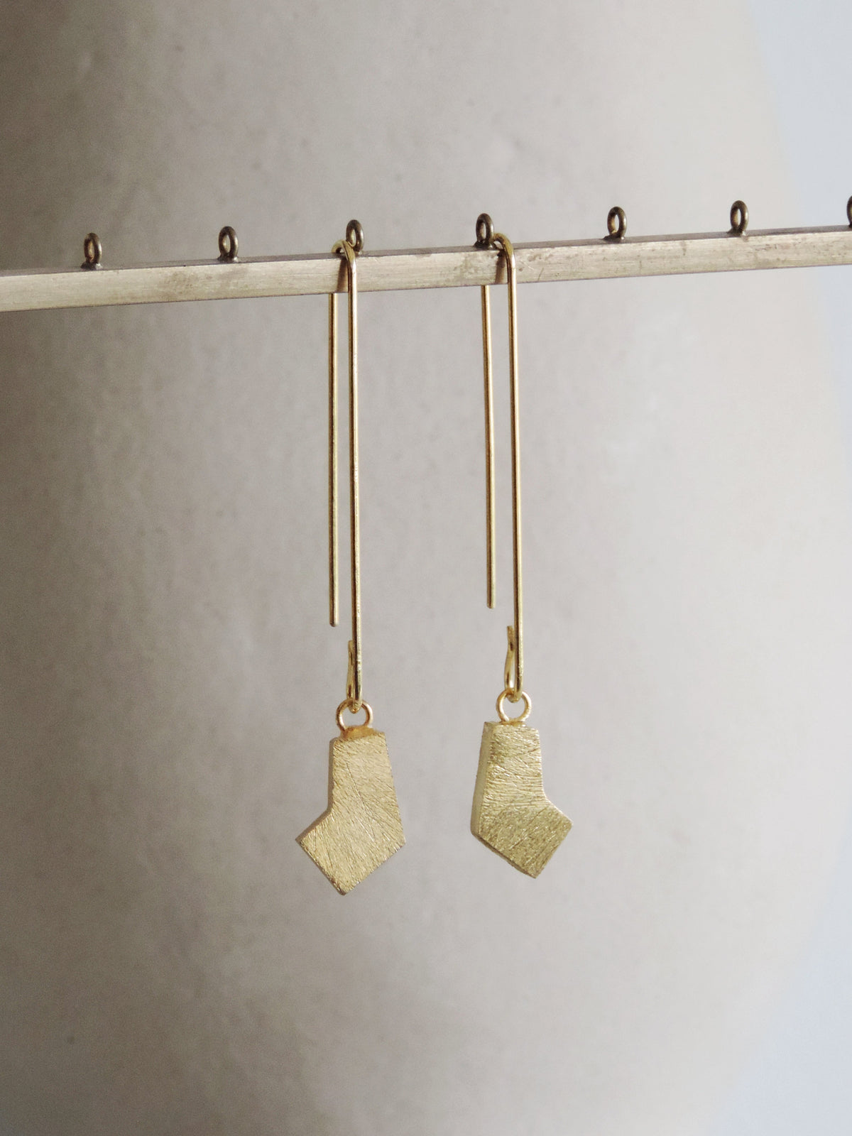 Alto Sakondu contemporary brass earrings De'anma handcrafted artisan jewellery India