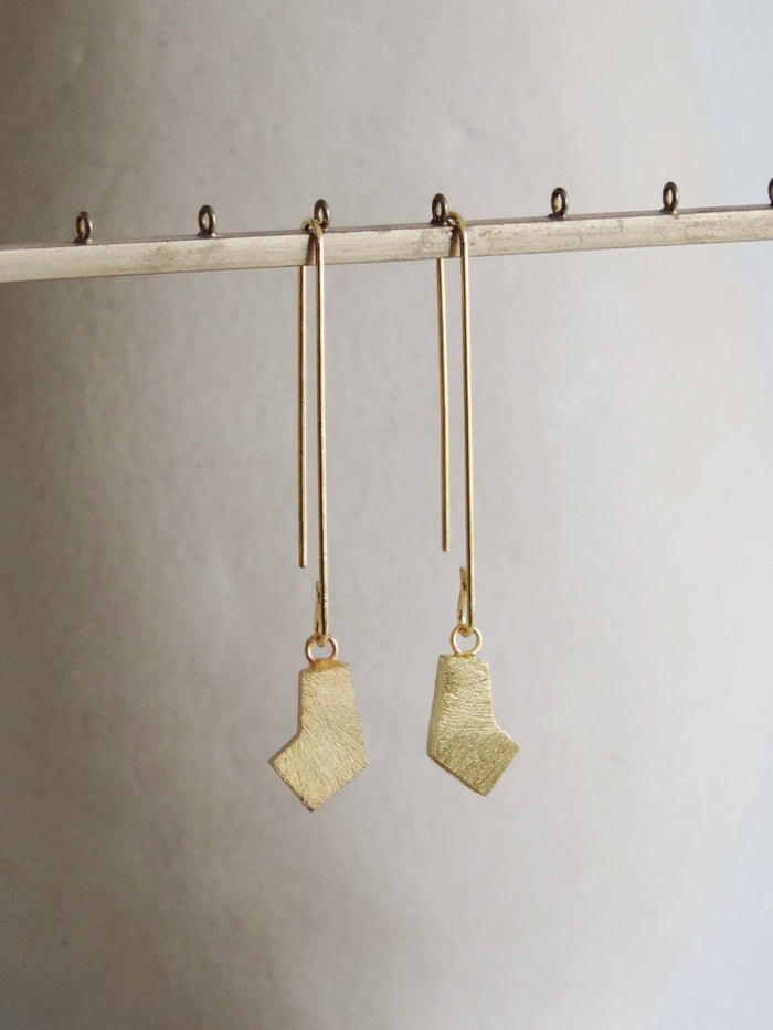Alto Sakondu contemporary brass earrings De'anma handcrafted artisan jewellery India