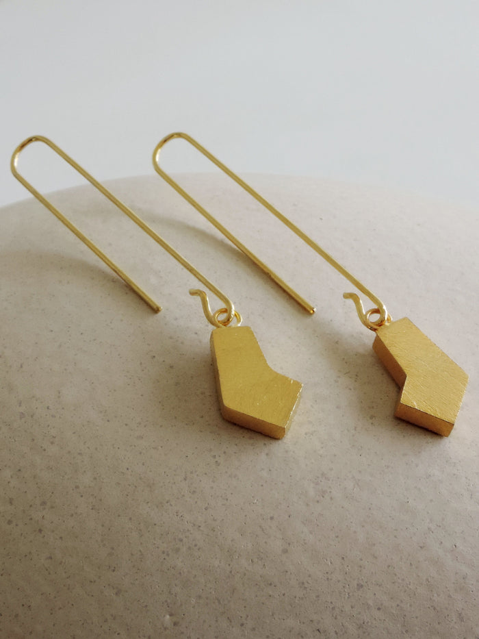 Alto Sakondu De'anma brass earrings worn model artisan jewellery handcrafted India
