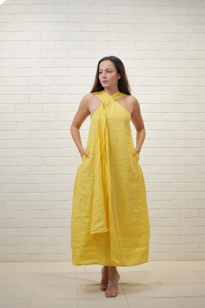 Linen Radiance Maxi Dress