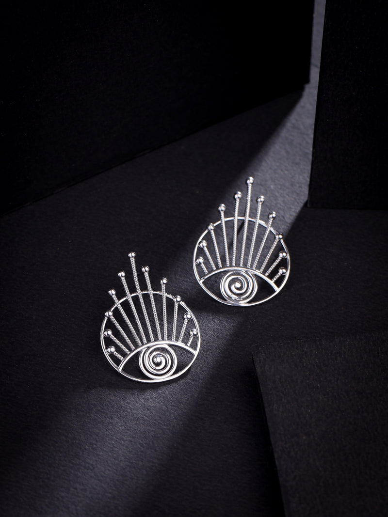 Rhodium Evil Eye Lumina Collection Earrings