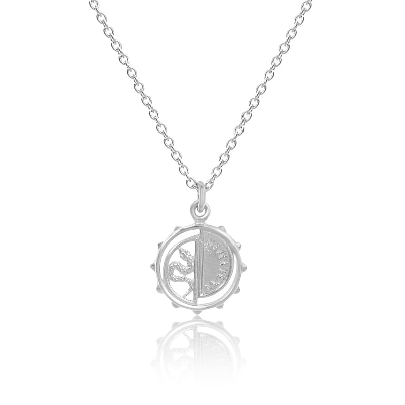 Real Rhodium Plating Snake Medallion Good Luck Charm Collection Pendant