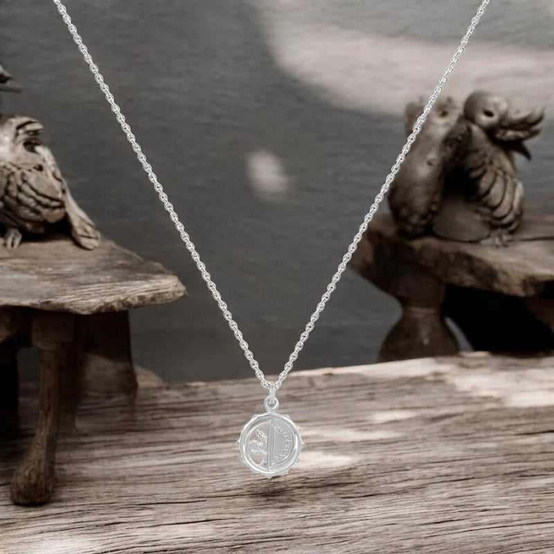 Real Rhodium Plating Snake Medallion Good Luck Charm Collection Pendant