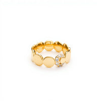 Halo Classic Ring — scalloped silver ring with halo stone setting, artisan sustainable jewelry India