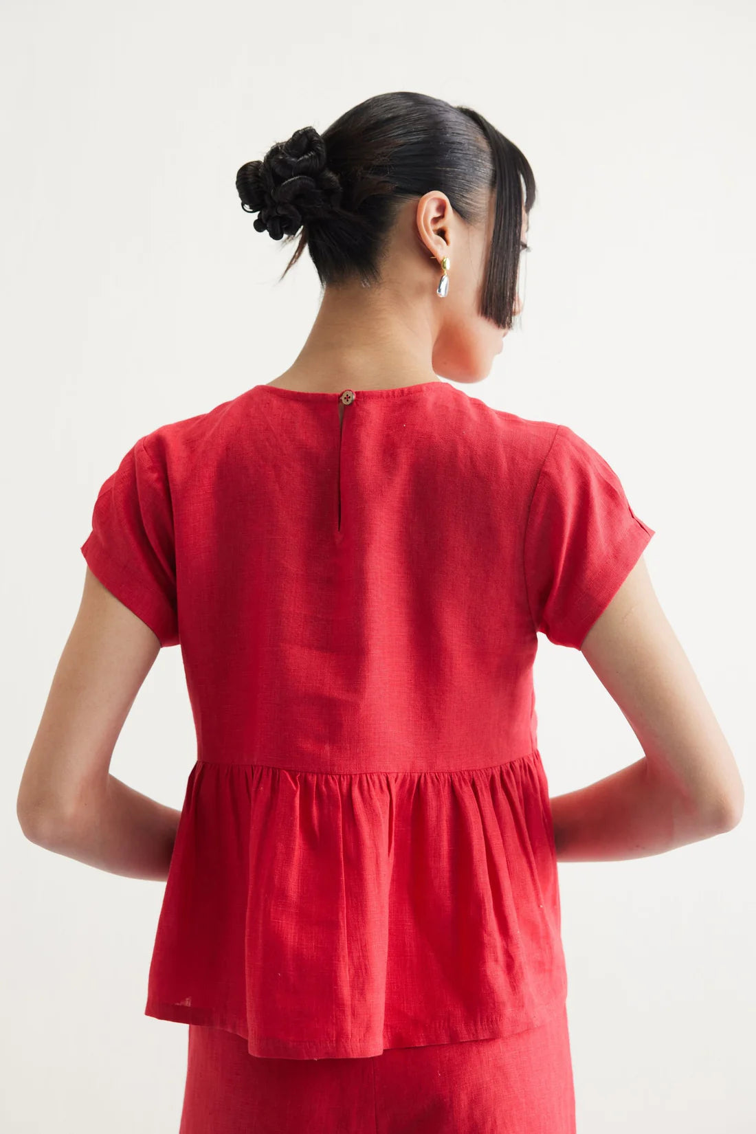 Slow Living Linen Peplum Top
