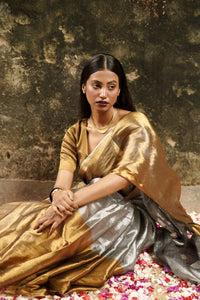Chandi Aur Sona I Gold And Silver Handloom Tissue Saree