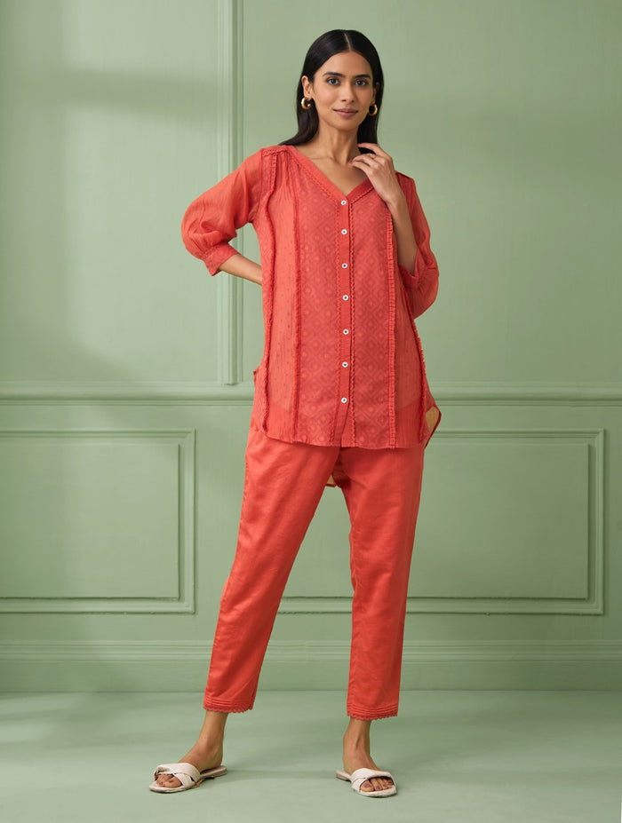 Coral Shirt with Pants (set of 3)