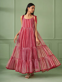 Stripe Breezy Tiered Maxi Dress