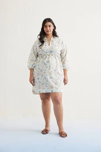 The Marine Handspun Handwoven Organic Cotton Short Dress