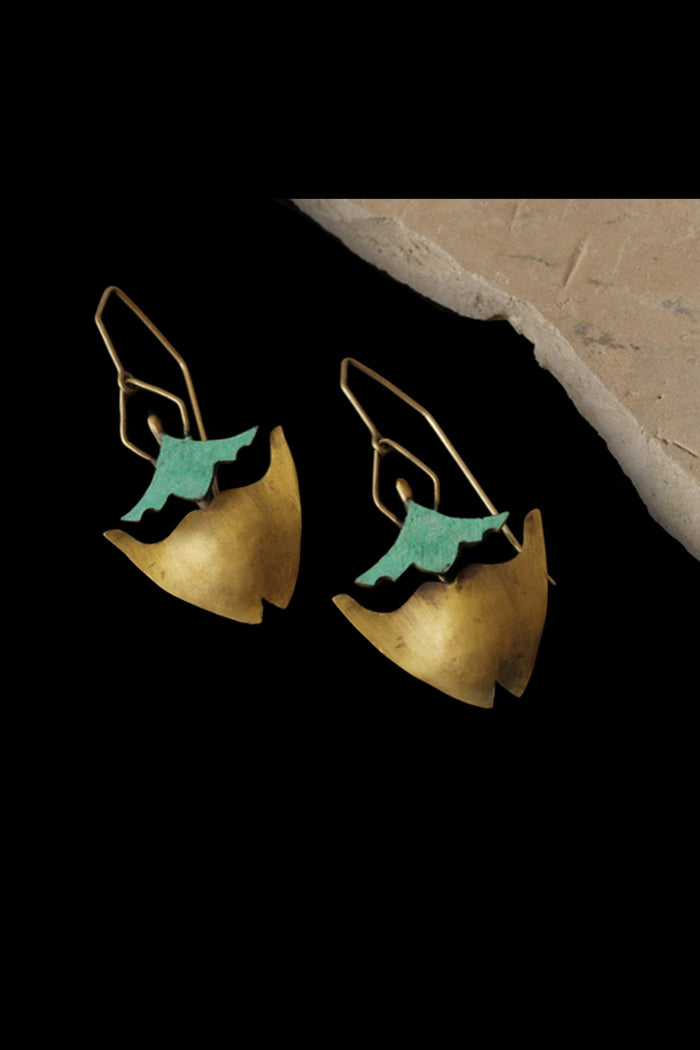 Tortoisebeetle Earrings Dookdi — close-up of tortoise beetle sculptural detail, handcrafted artisan nature jewelry