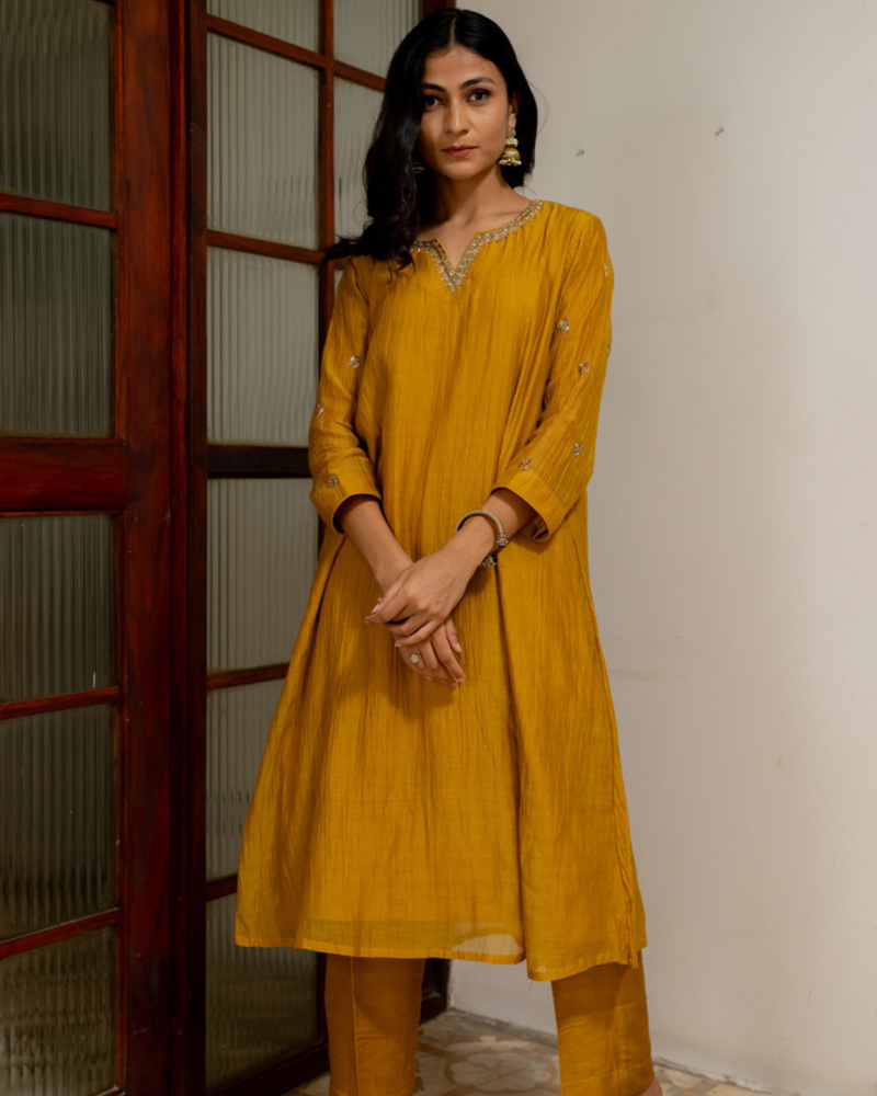 Mustard Yellow Kurta Set