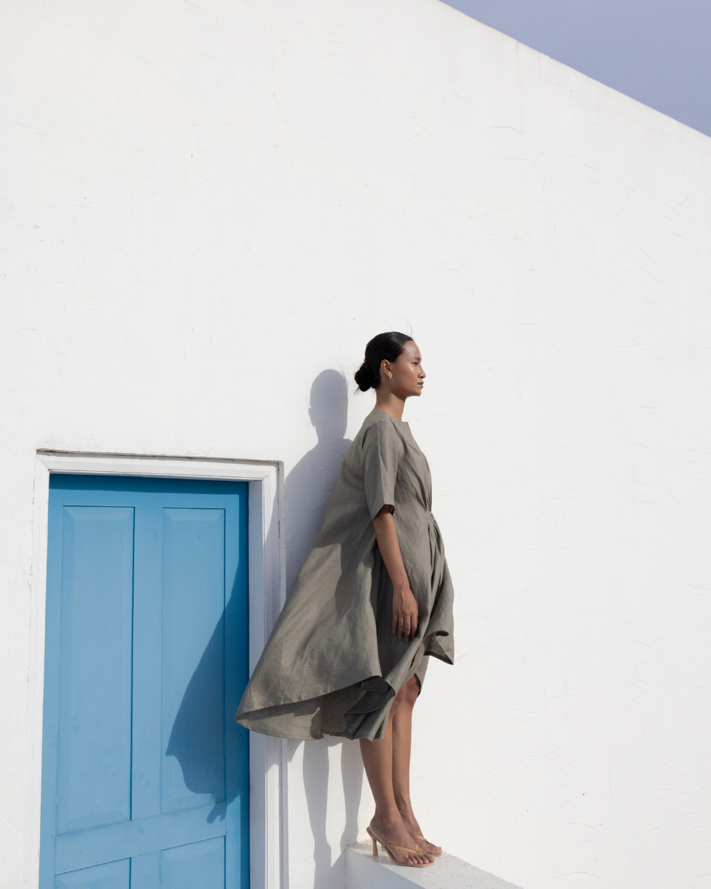 GREY FLOWER DRESS