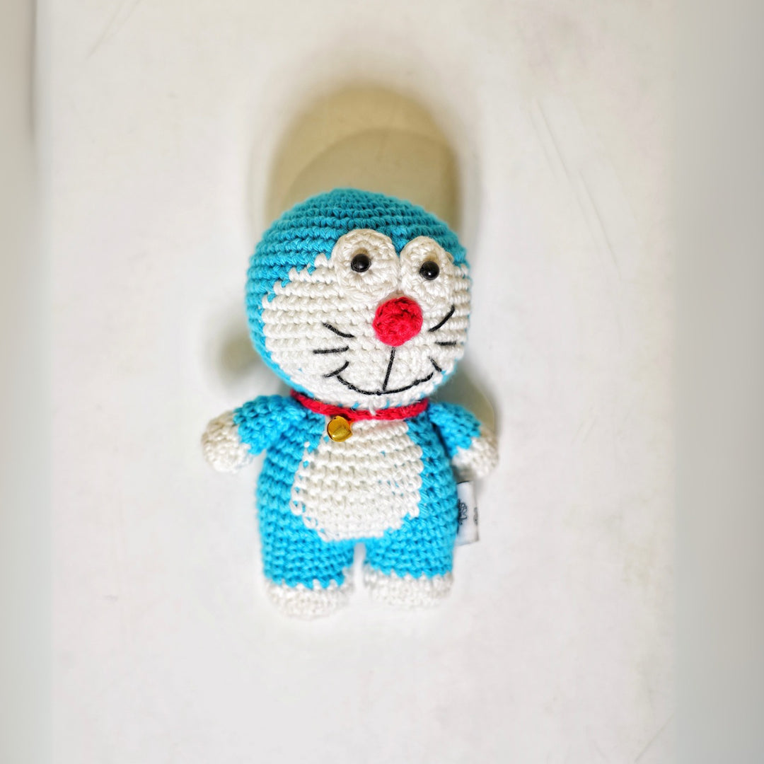 Doraemon Crochet Toy — handmade cotton crochet Doraemon soft toy for children