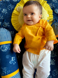 Organic Cotton Yellow Angarakha / Kimono Top