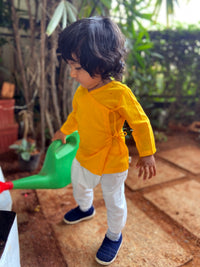 Organic Cotton Yellow Angarakha / Kimono Top