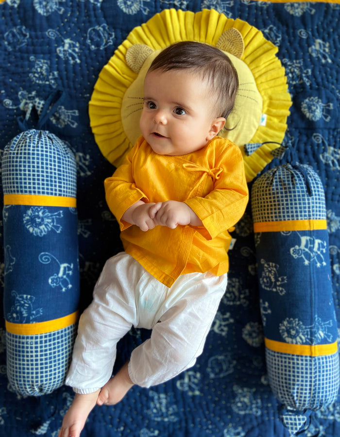 Organic Cotton Yellow Angarakha / Kimono Top