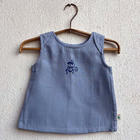 Organic Cotton Unisex Zoo Monkey Jhabla and Indigo Zoo Pajama Pants Set