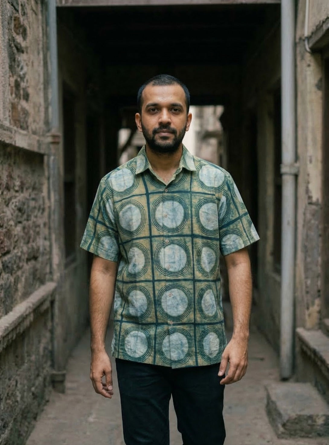 Cotton block print shirt with handcrafted patterns and a breathable, lightweight feel.