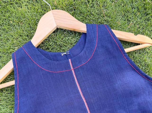 Indigo short sleeveless dress