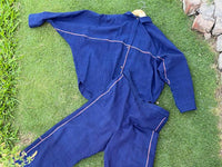 Indigo selvage kaftan top and pant
