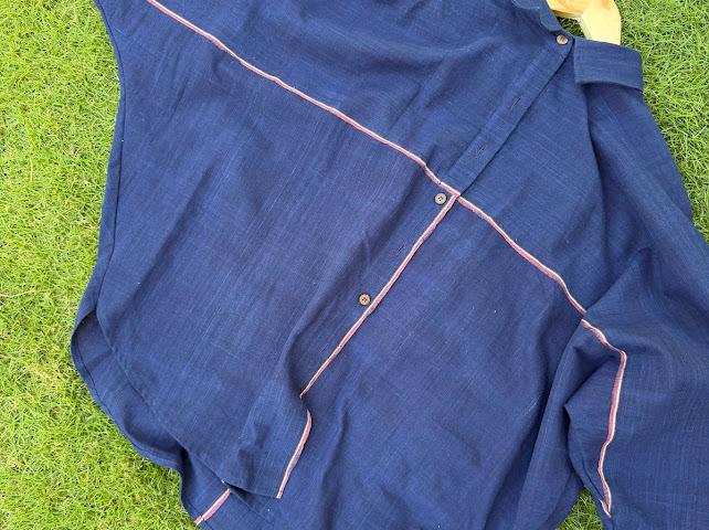 Indigo selvage kaftan top and pant