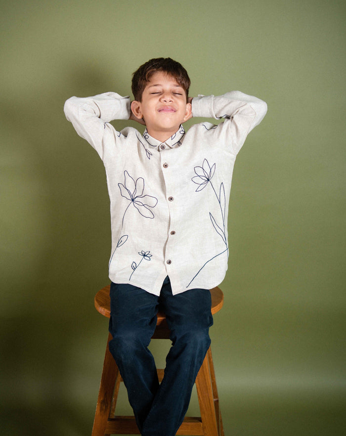 Wildflower beige linen shirt Junior