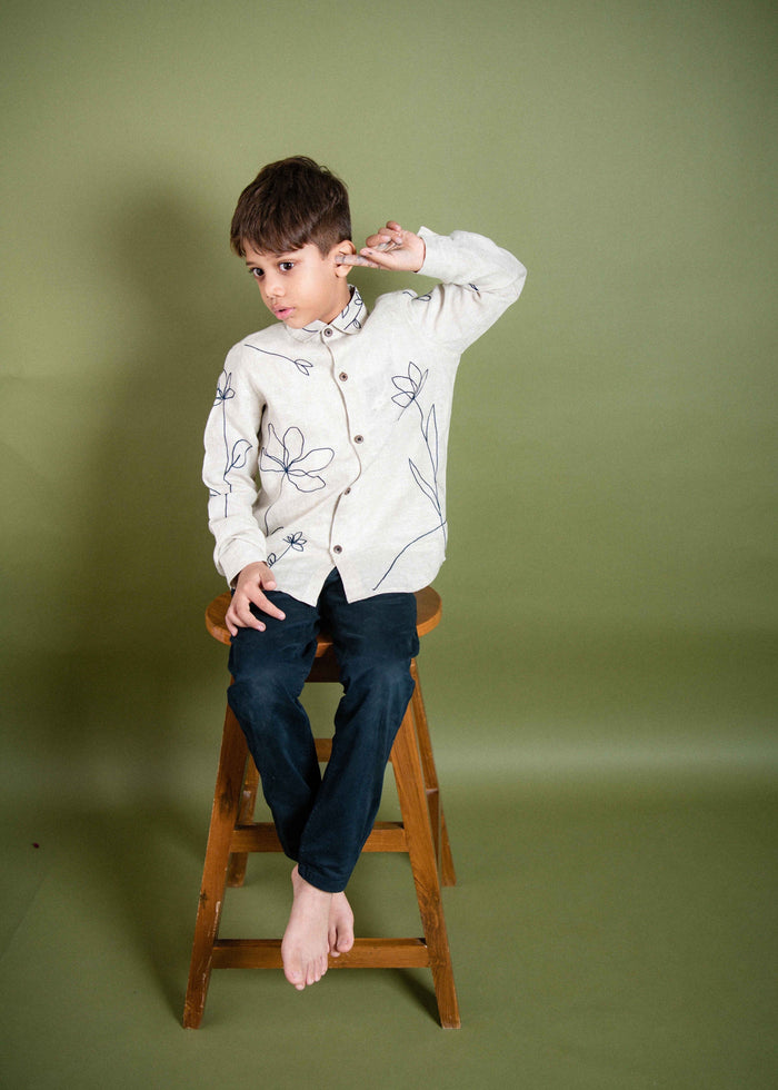 Wildflower beige linen shirt Junior
