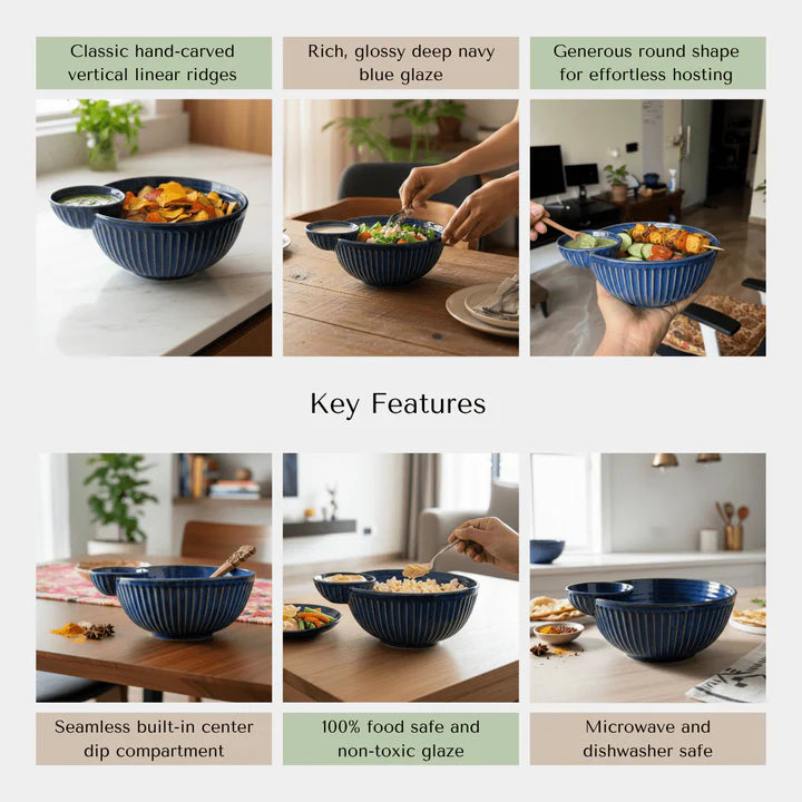 Navy Ridge Chip and Dip Bowl